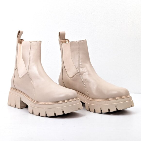 Ash Women Links Ivory Leather Platform Ankle Chelsea Boots 10.5US EUR41 - Picture 1 of 8